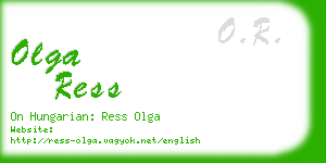 olga ress business card